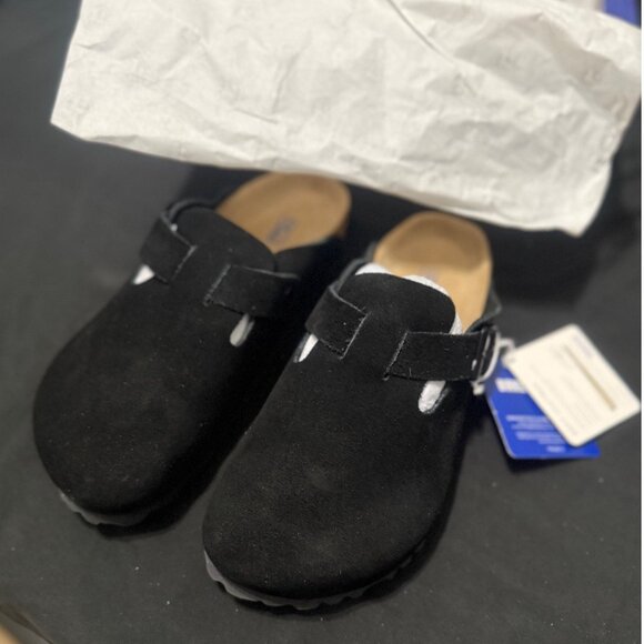 Birkenstock Shoes - New Birkenstock Boston Black Suede